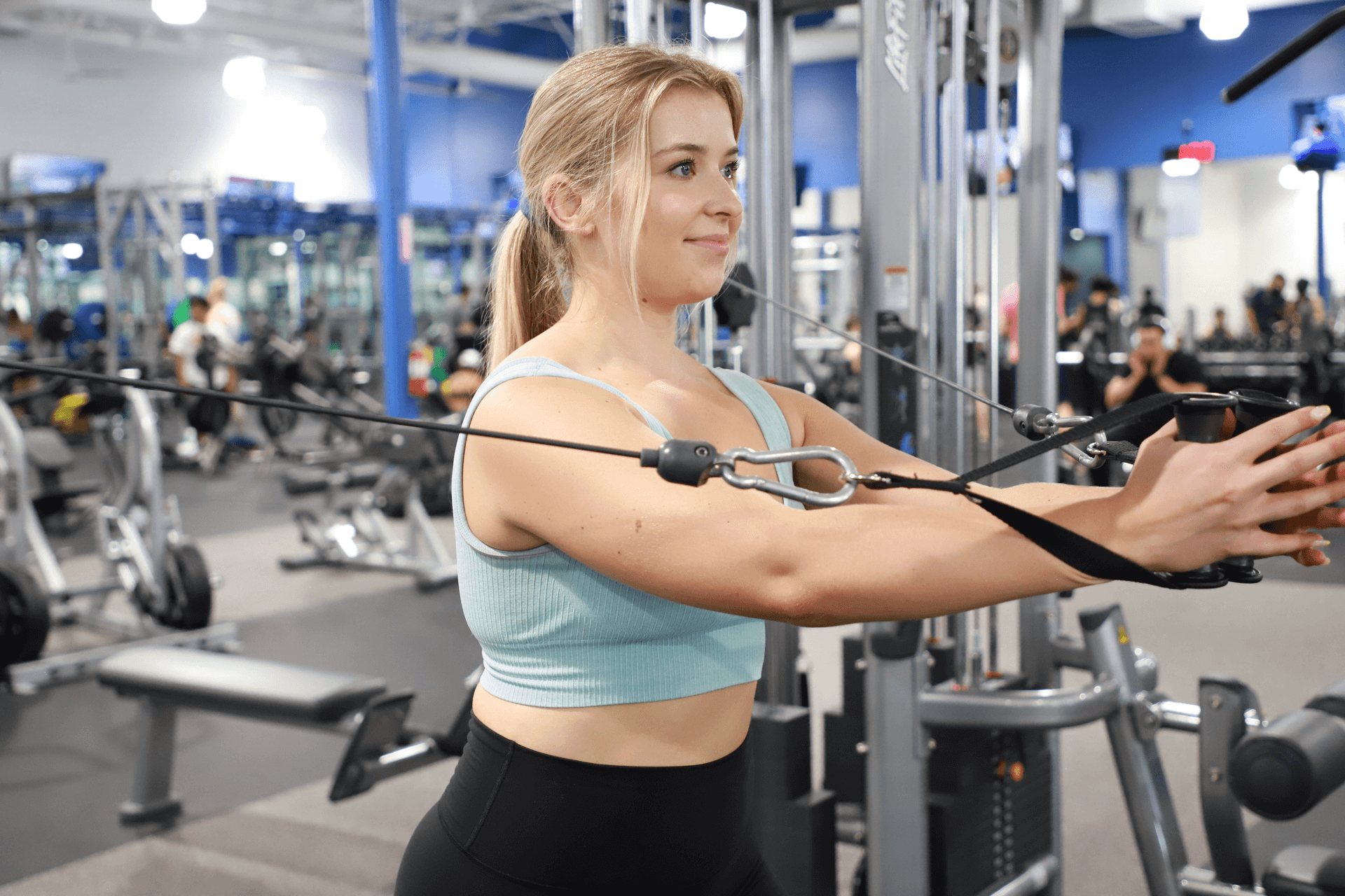 woman working out in gym 